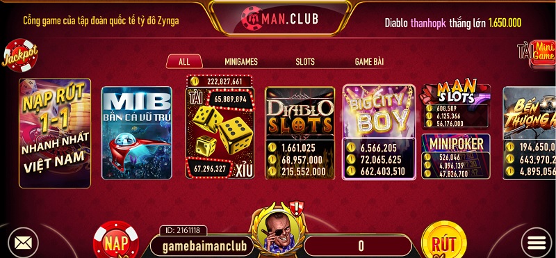 Kho game Man Club đồ sộ nhiều thể loại hấp dẫn đang chờ các tân cược thủ