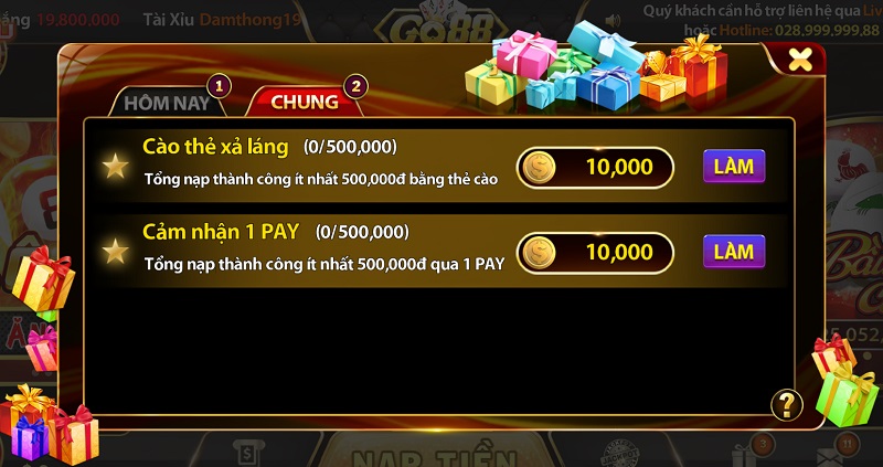 Chương trình khuyến mãi hấp dẫn nhất tại cổng game bài ăn tiền thật Go88