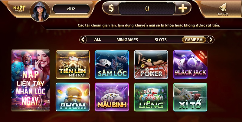 Các sản phẩm game của Nhatvip - Một số tựa game bài Nhatvip