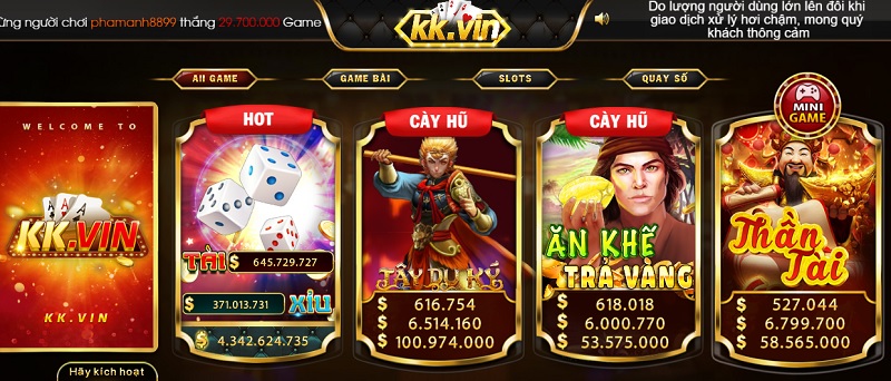 Kho game hấp dẫn tại KKvin đang chờ đón người chơi khám phá