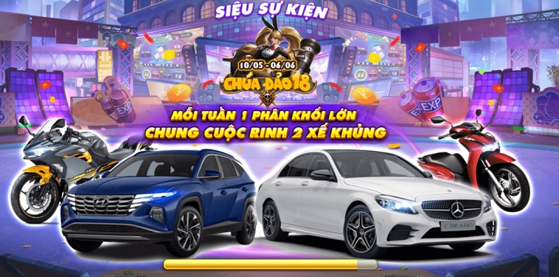 Chơi quay hũ đổi thưởng và trúng thưởng xe máy, ô tô liên tục