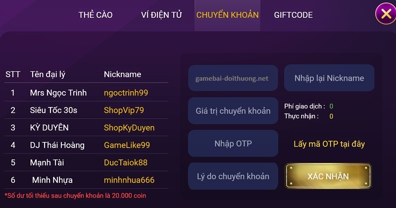 Hướng dẫn nạp tiền vào cổng game nổ hũ OK88 qua chuyển khoản