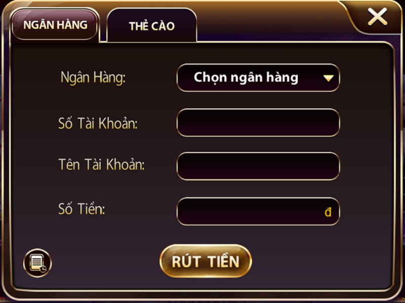 Thao tác rút tiền từ cổng game đánh bài đổi thưởng Sunwin về ngân hàng