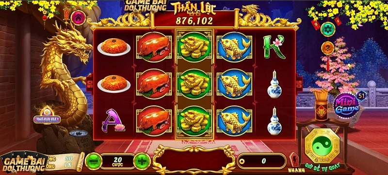 Giao diện đồ họa chân thật sắc nét của game quay slots xin xăm Rikvip