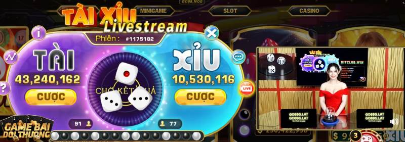 Giao diện đồ họa đặc sắc sống động của Tài xỉu livestream Go88