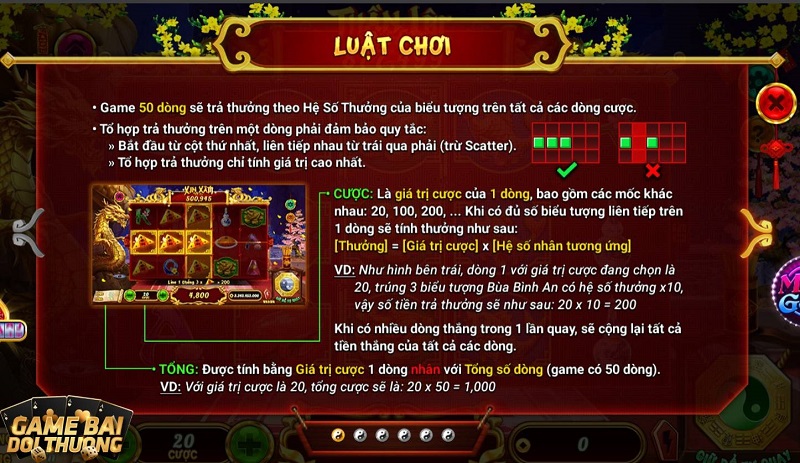 Hướng dẫn luật chơi cơ bản của game quay slot xin xăm Rikvip