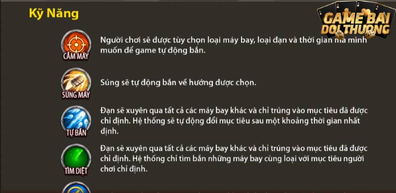 Các tính năng của từng loại pháo