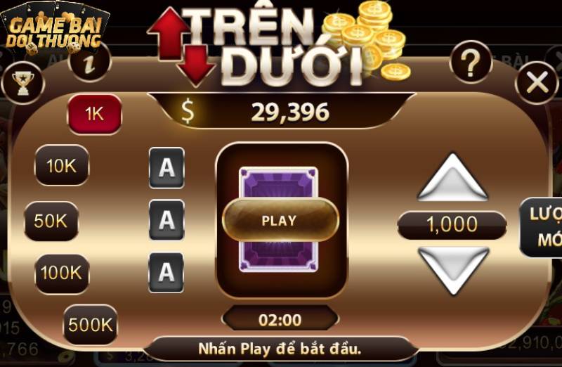 Giao diện tựa game Trên dưới Sunwin được thiết kế nhỏ gọn