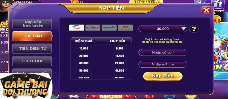 Hướng dẫn cách nạp tiền vào tài khoản cá cược 68gamebai