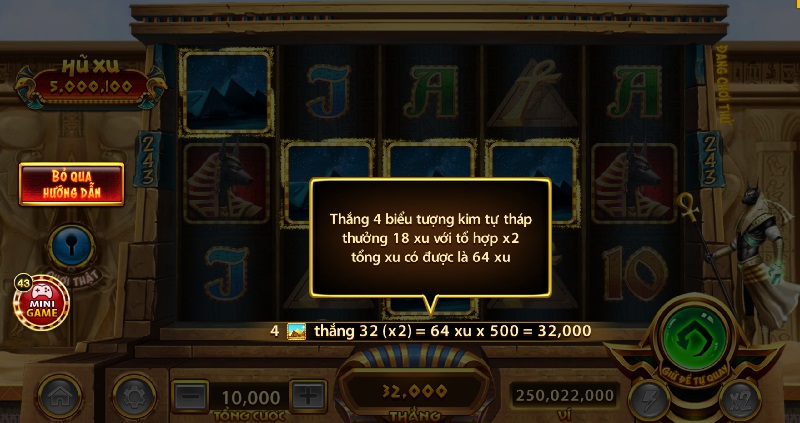 Cách tính điểm thưởng game Cleopatra